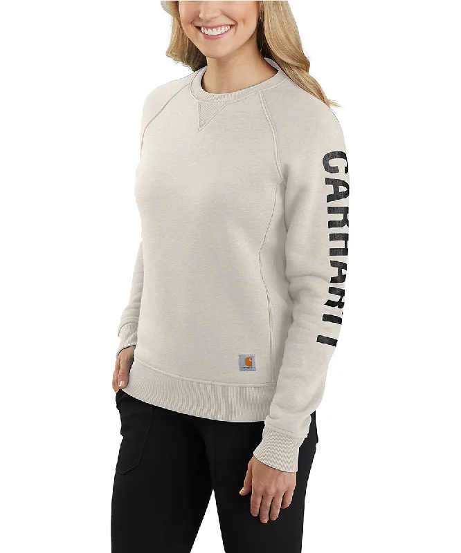 Carhartt Women's Midweight Logo Crew Neck Sweatshirt - Malt Hoodie with Zipper Versatile Modern Carhartt Women's Midweight Logo Crew Neck Sweatshirt - Malt Hoodie with Zipper Versatile Modern