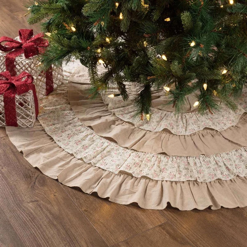 Carol Christmas Tree Skirt 60 VHC Brands wrap skirt elegant