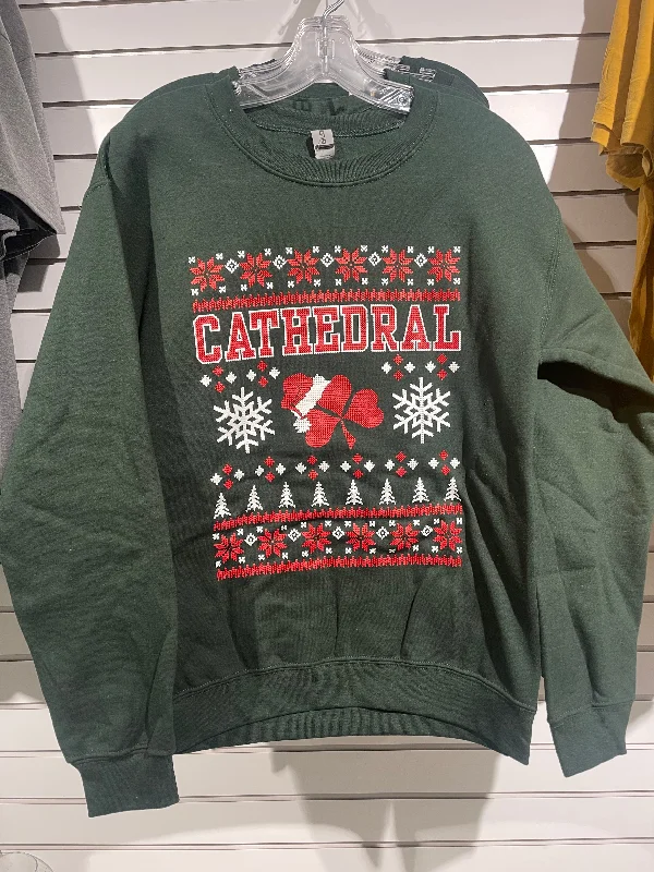Cathedral Ugly Christmas Sweatshirt Cotton Hoodie Fleece Lining Warmth