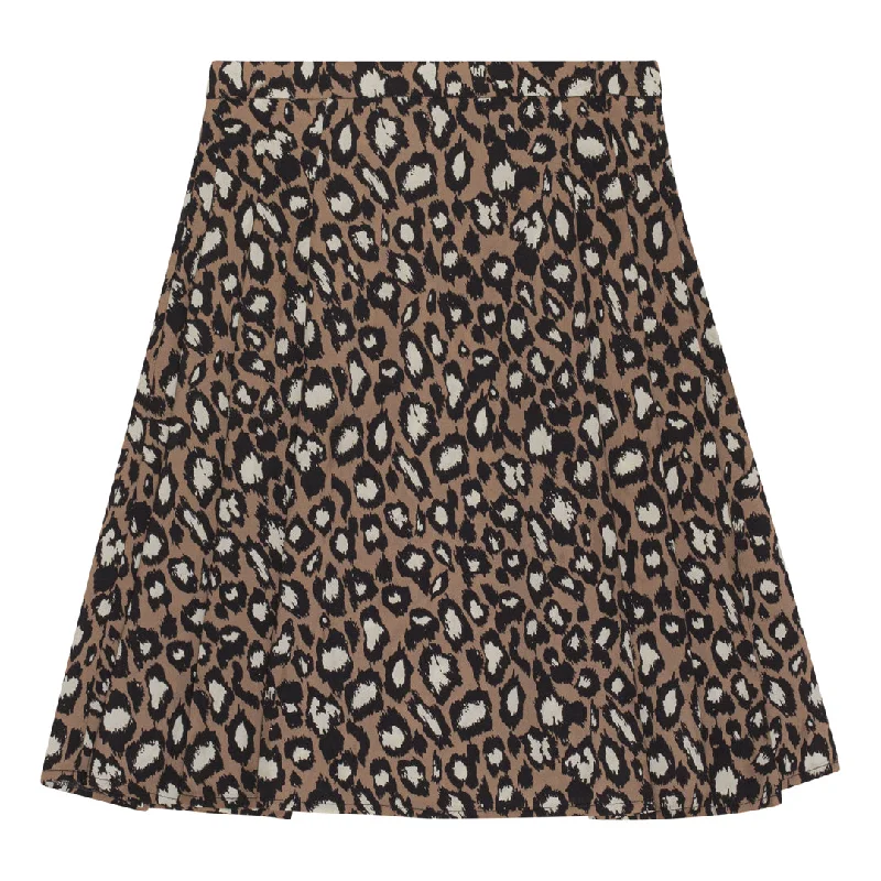 CHRISTINA ROHDE BROWN LEOPARD SKIRT velvet skirt plush