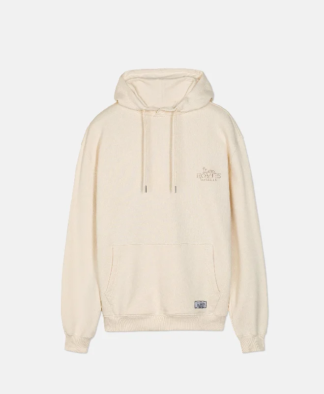 CLASSIC HOODIE SAND Hoodie with Ribbed Hem Stretchable Secure