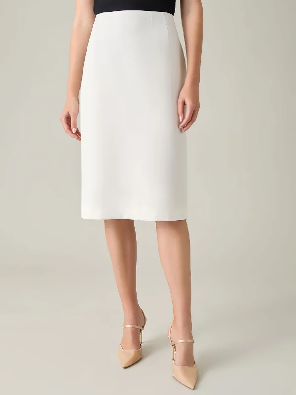 Lana Skirt, Iconic Stretch Crepe leather skirt modern