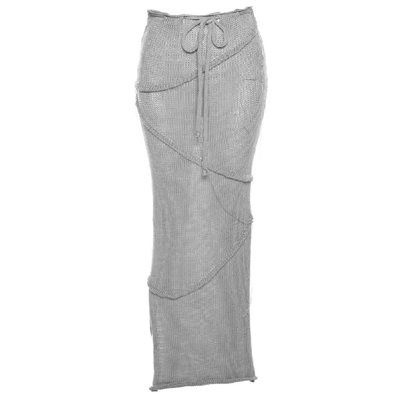 Coastal Knit Crochet Maxi Skirt leather skirt bold
