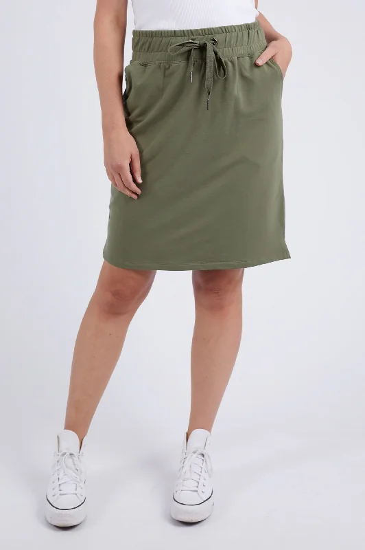 Coby Skirt - Khaki cashmere skirt fine