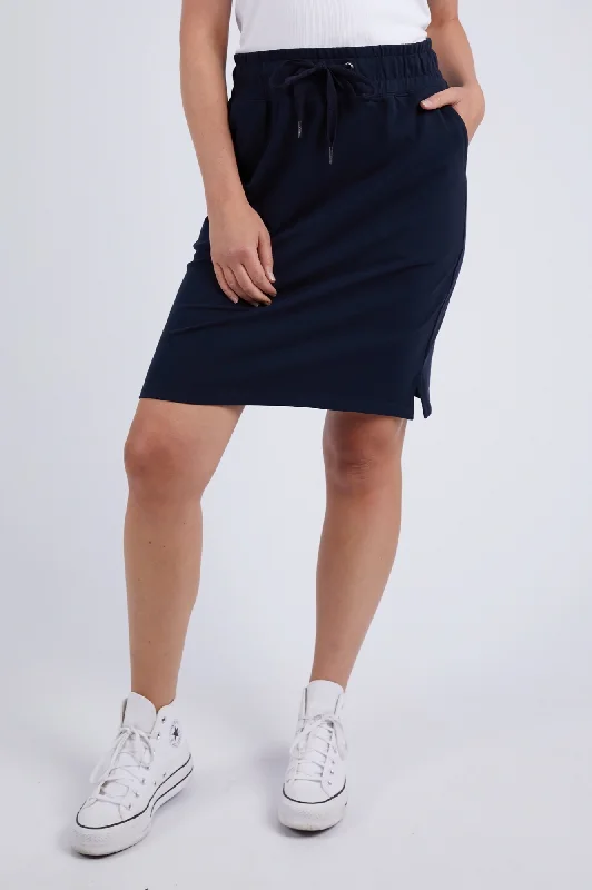 Coby Skirt - Navy high slit skirt