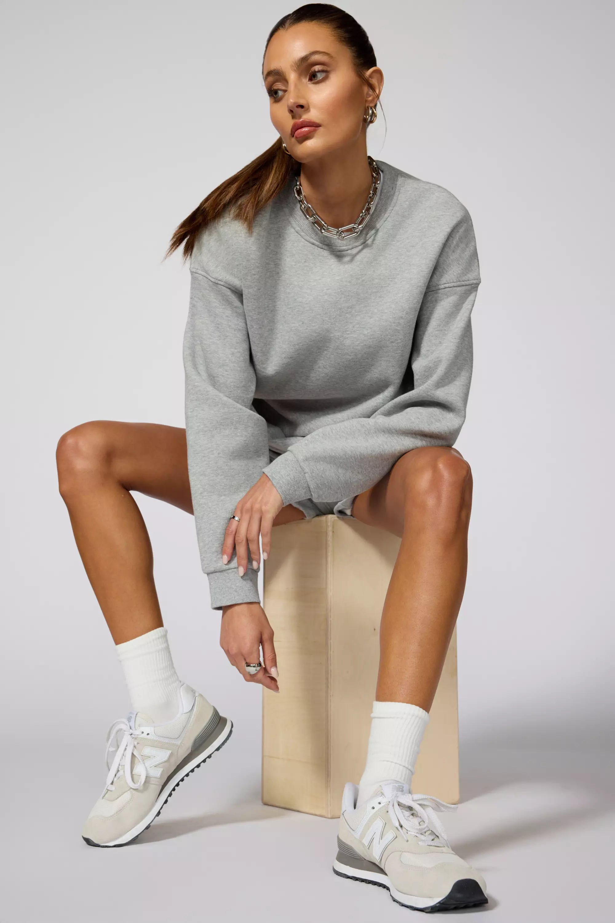Comfort Fleece Relaxed Sweatshirt - Htr Concrete Hoodie with Slit Hem Functional Movement Comfort Fleece Relaxed Sweatshirt - Htr Concrete Hoodie with Slit Hem Functional Movement