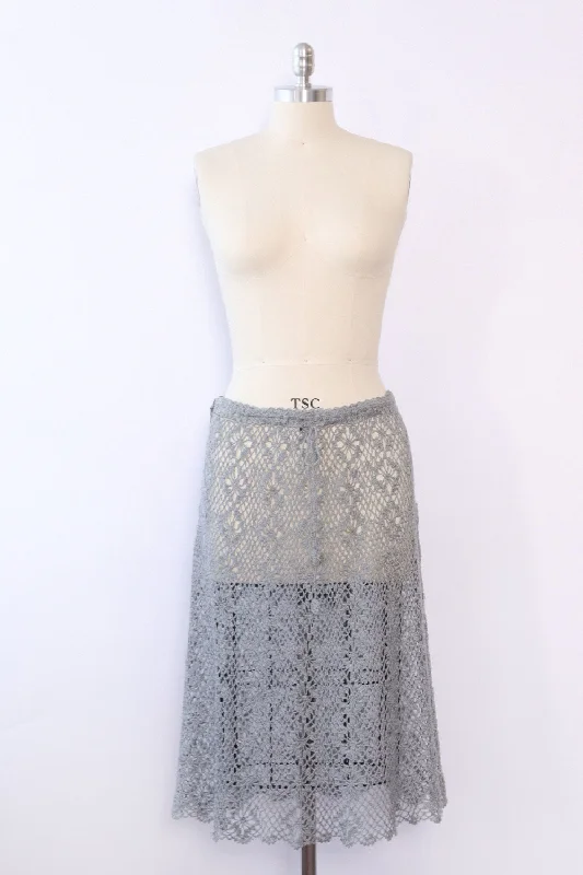 Concrete Crochet Sheer Skirt M/L chiffon skirt floaty