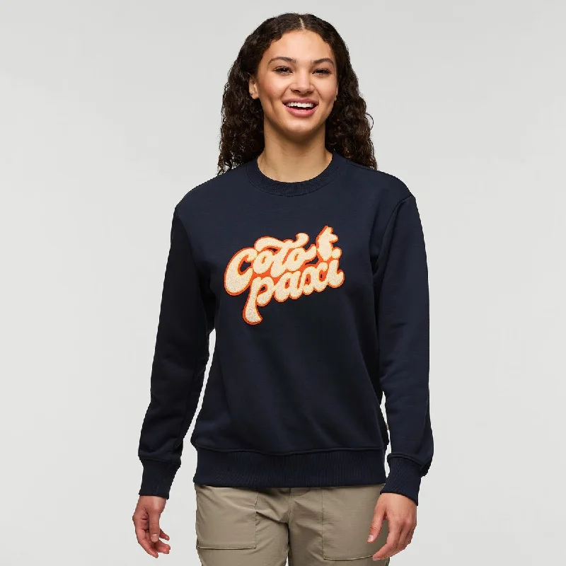 Coto-Patch Crew Sweatshirt - Womens Hoodie with V-Neck Classic Versatile