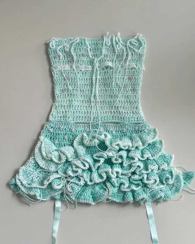 [Customized Handmade] Mermaid’s Song Knitting Top and Skirt set wool skirt sturdy