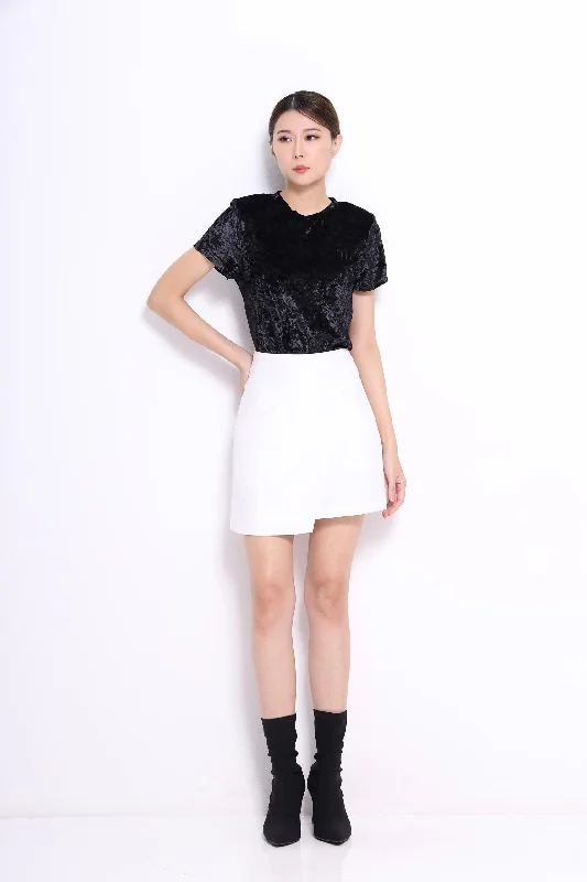 Debbie Asymmetrical Skort velvet skirt plush