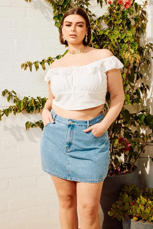 Denim A-Line Mini Skirt maxi skirt elegant