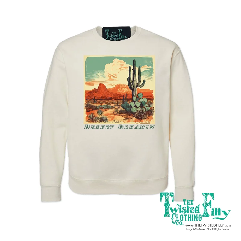 Desert Dreamin' - Adult Sweatshirt - Assorted Colors Hoodie with Emblem Brand Identity Desert Dreamin' - Adult Sweatshirt - Assorted Colors Hoodie with Emblem Brand Identity