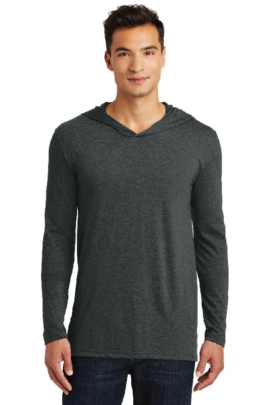 District Perfect Tri Long Sleeve Hoodie. DM139 Hoodie with Rolled Sleeves Casual Relaxed District Perfect Tri Long Sleeve Hoodie. DM139 Hoodie with Rolled Sleeves Casual Relaxed