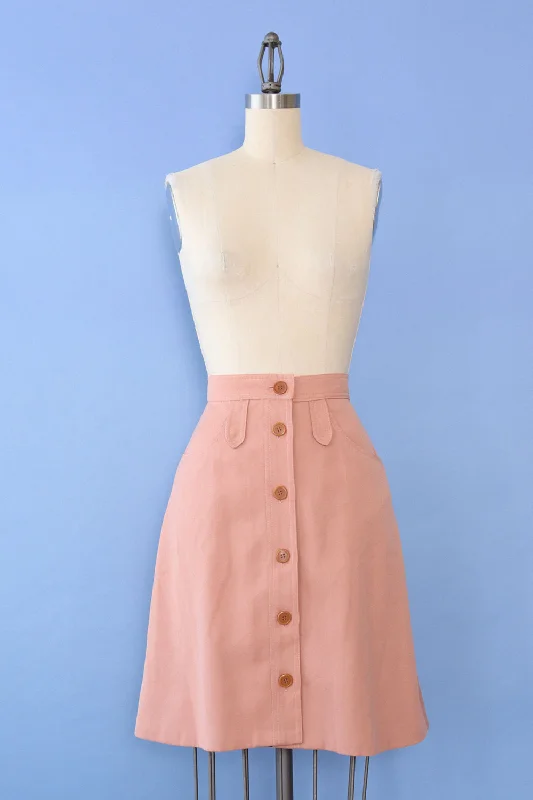 Dusty Rose A-Line Skirt S denim skirt durable