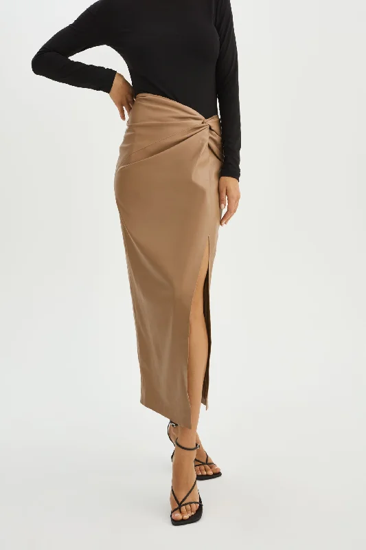 EILEEN | Faux Leather  Maxi Skirt cashmere skirt fine