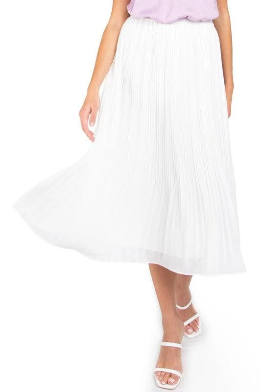 Eloise White Pleated Skirt slim fit skirt
