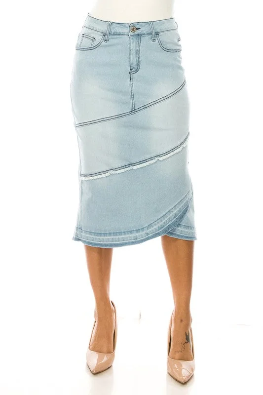 Emily Light Denim Skirt velvet skirt plush