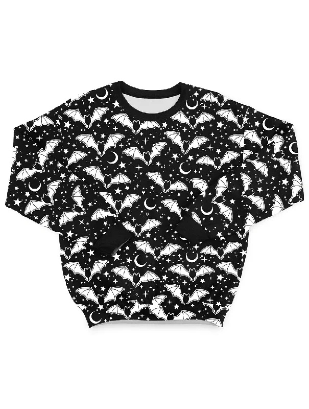 Enchanted Bat Pattern Sweatshirt Hoodie with Logo Branding Identity