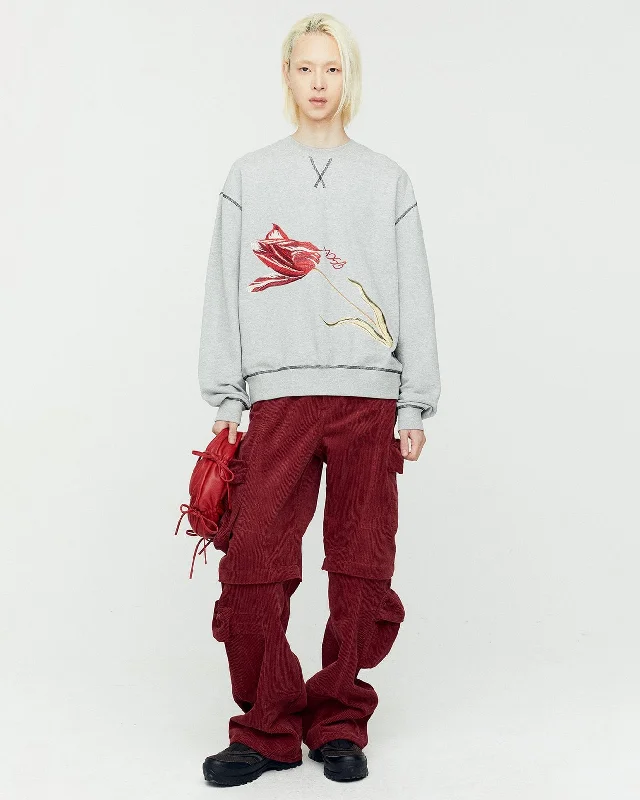 (ESSENTIAL) ADSB FIORE SWEATSHIRTS atb1147u(GREY) Hoodie with Earth Tones Natural Calm