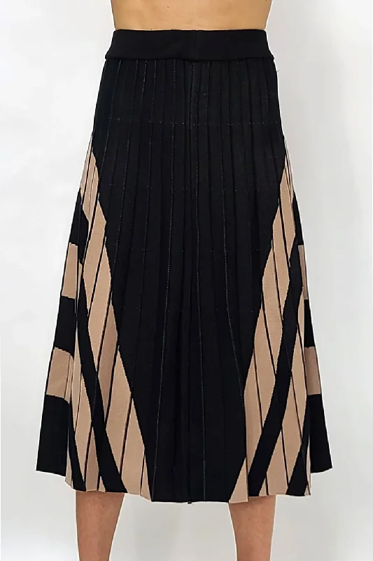 F2034 SKIRT (APRICOT, BLK) chiffon skirt airy