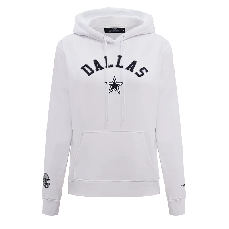 NFL DALLAS COWBOYS CLASSIC WOMEN'S PO HOODIE (WHITE) Hoodie with Zipper Versatile Modern