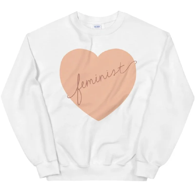 Feminist Heart -- Sweatshirt Hoodie with Drawstring Waist Adjustable Fitted