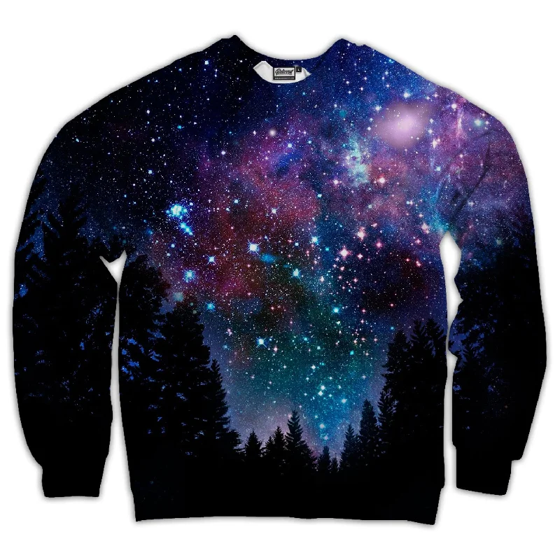 Galaxy Forest Unisex Sweatshirt Hoodie with Hem Lace Feminine Delicate
