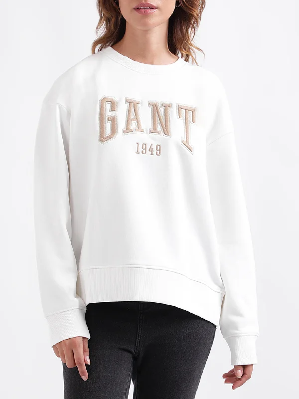 Gant Women Solid Full Sleeves Round Neck Sweatshirt Hoodie with Fur Luxurious Winter Gant Women Solid Full Sleeves Round Neck Sweatshirt Hoodie with Fur Luxurious Winter