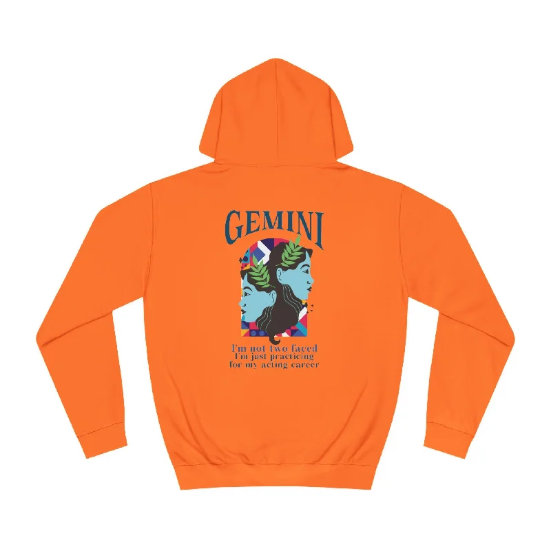 Gemini Unisex College Hoodie Hoodie with Cuffed Sleeves Snug Secure