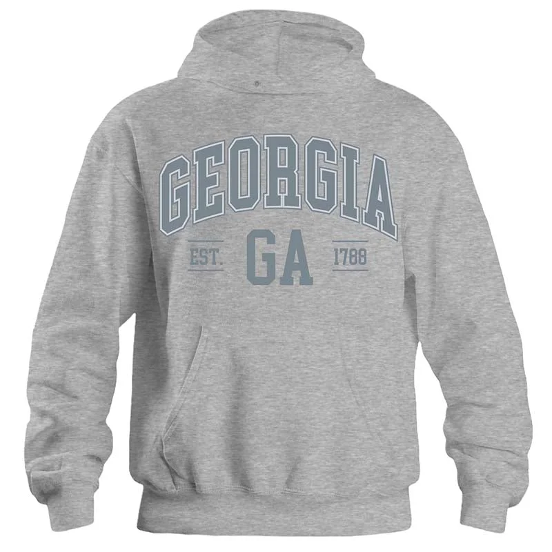 Georgia Established Hoodie in Heather Grey Hoodie with Pastel Soft Subtle