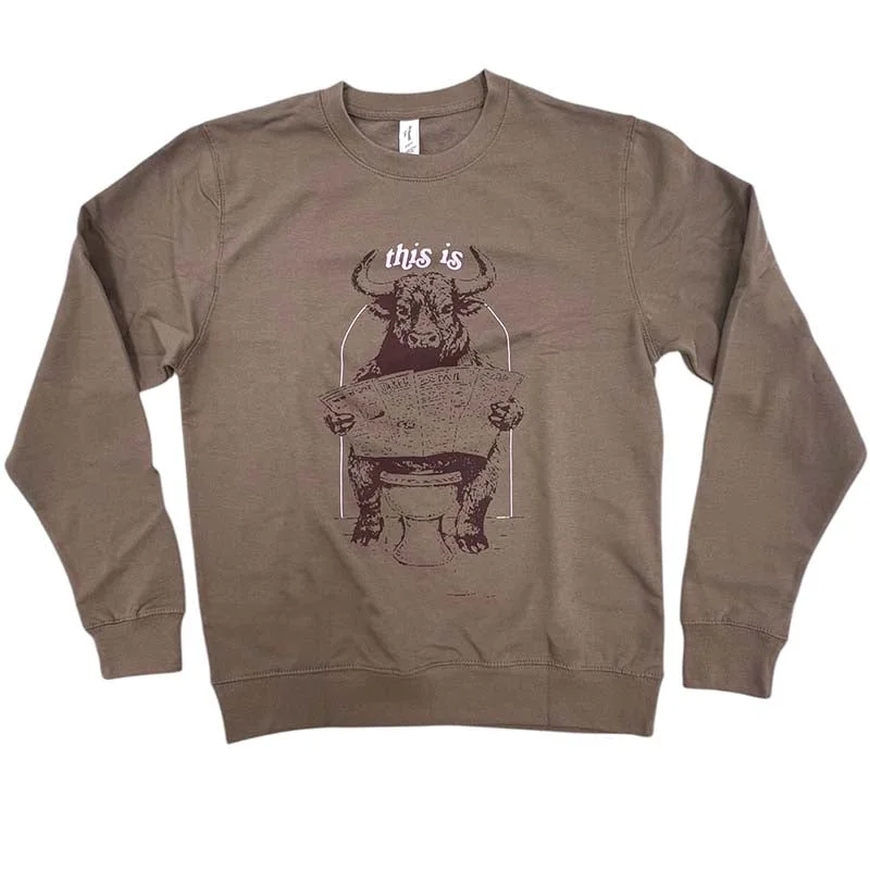 This Is Bull Crewneck Sweatshirt Hoodie with Slim Fit Tailored Modern