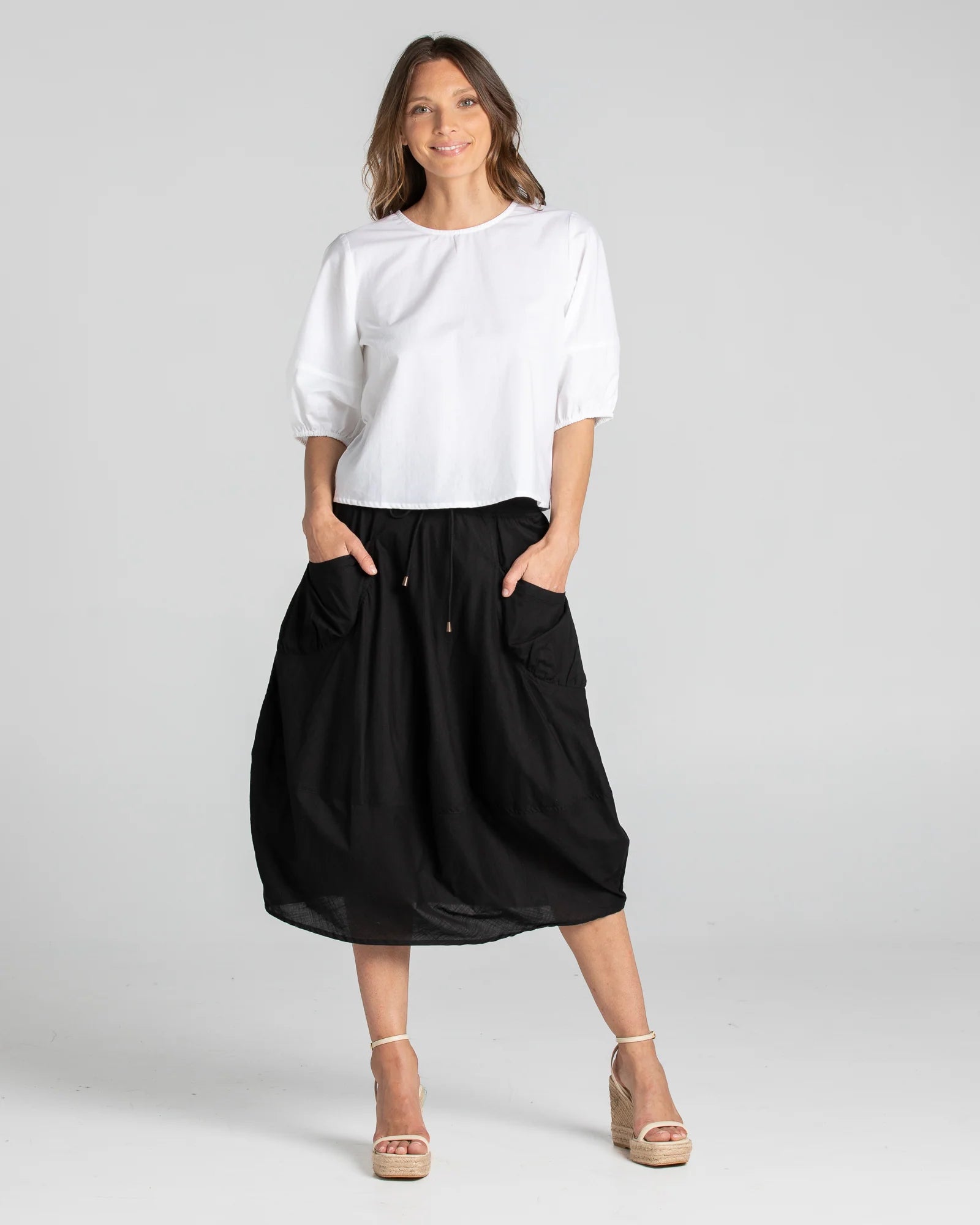 GURU SKIRT - BLACK linen skirt airy