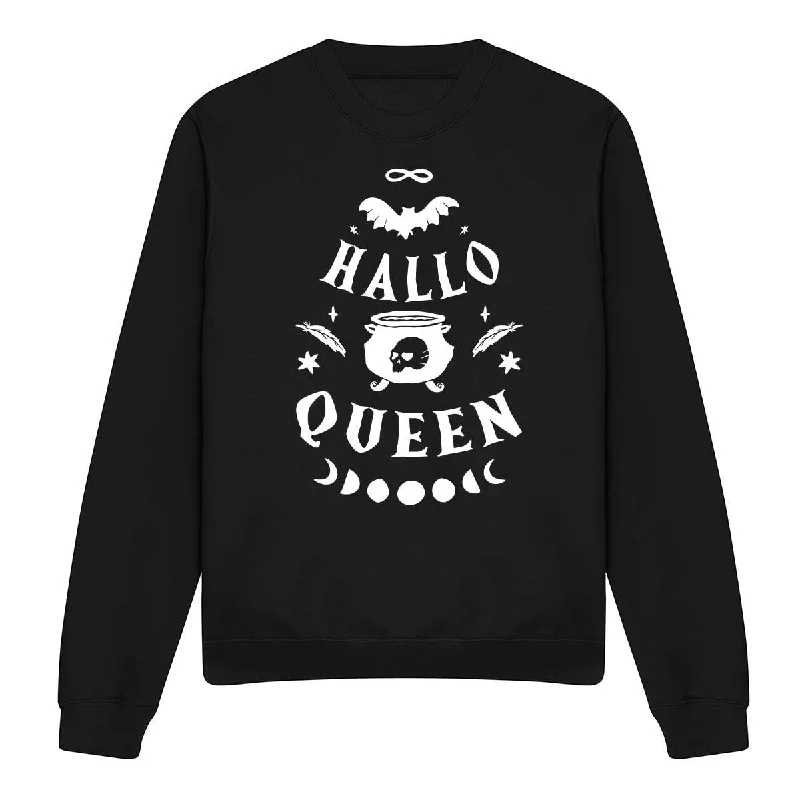 Halloqueen Halloween Feminist Sweatshirt Hoodie with Half-Zip Sporty Casual