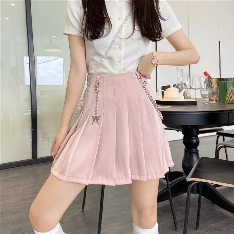 Harajuku High Waist Pleated Skirt PL51321 leather skirt bold