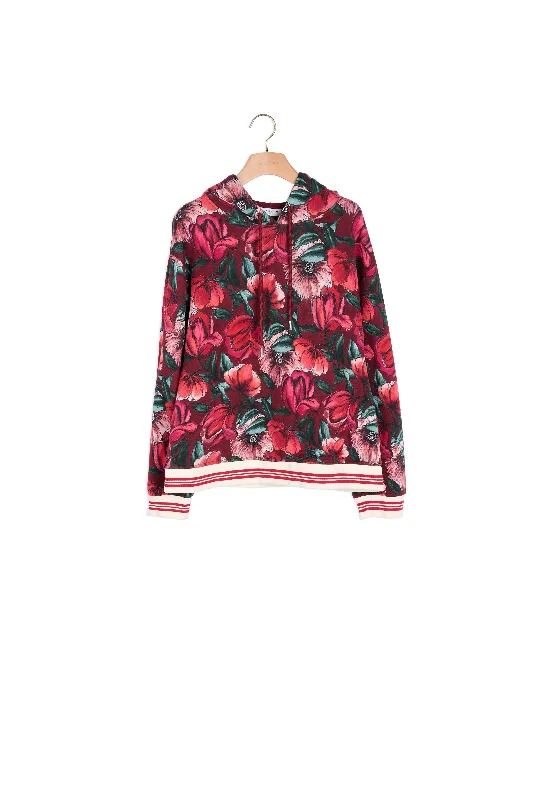 Hoodie à imprimé fleuri Hoodie with Fur Luxurious Winter