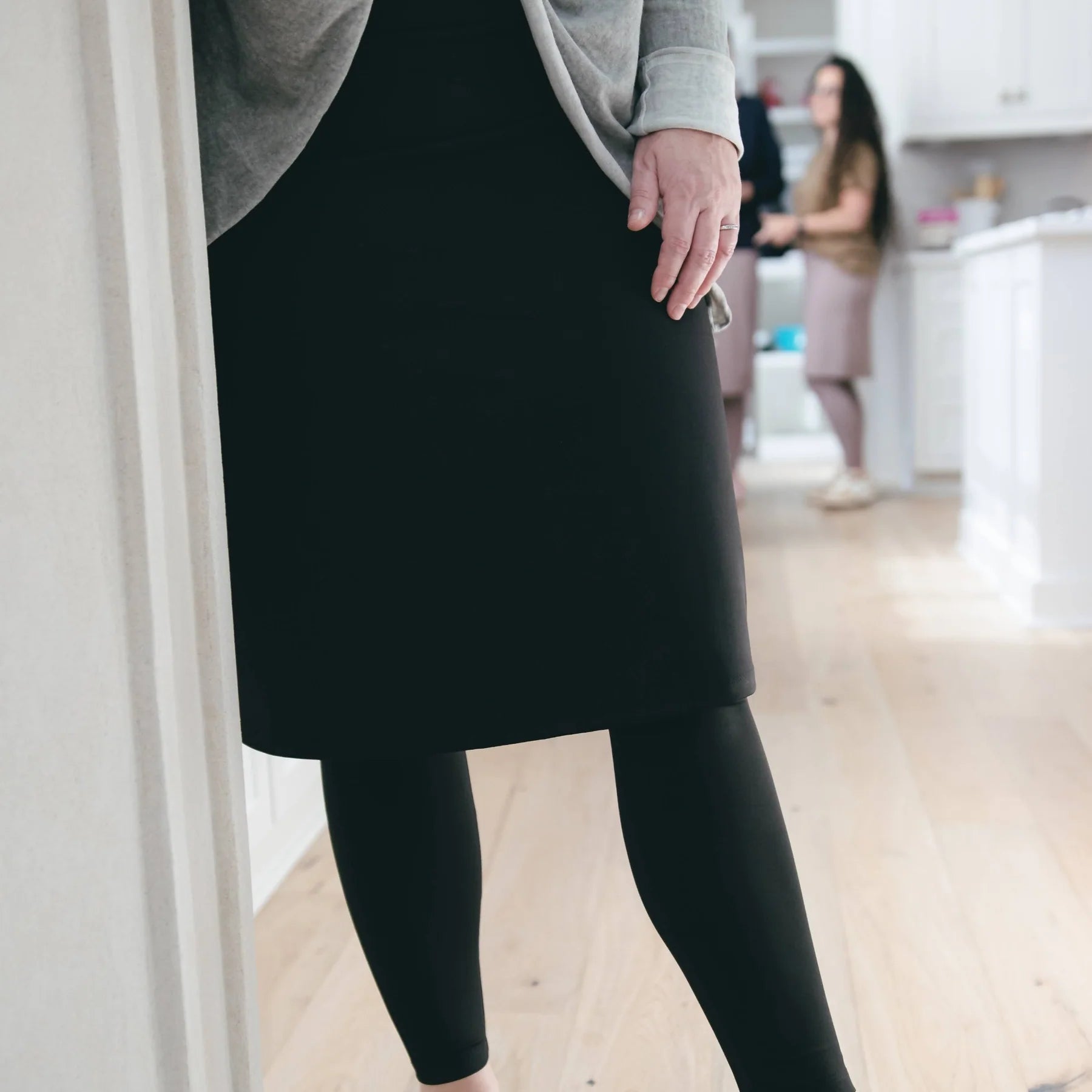 Harper Black Athletic Skirt leather skirt refined