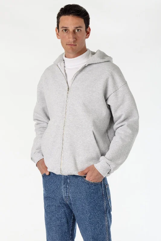 HF10 - Heavy Fleece Zip-Up Hoodie (Piece Dye) Hoodie with Drawstring Waist Adjustable Fitted