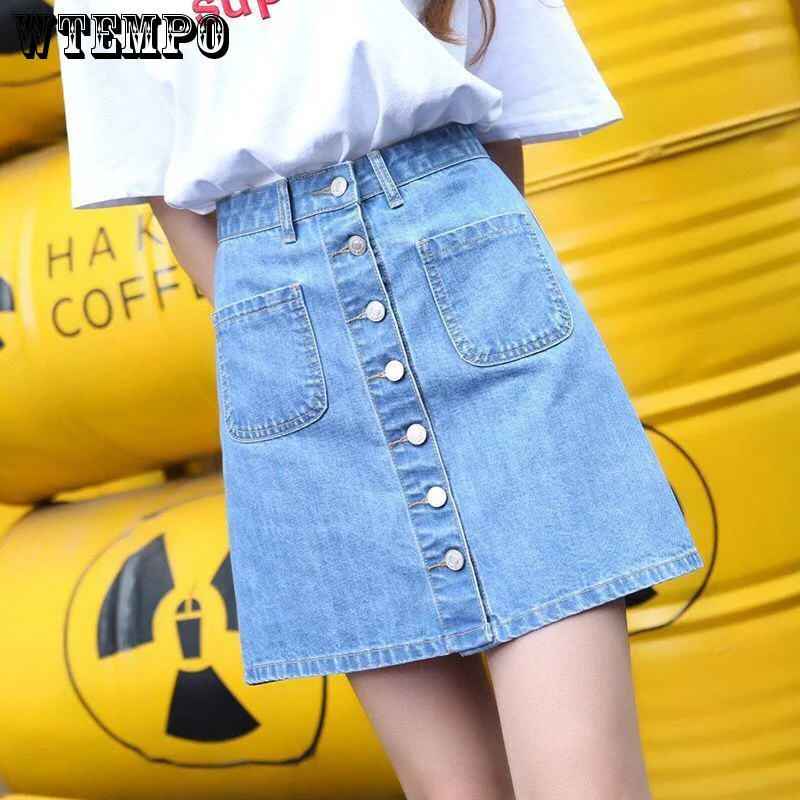 Hole Skirt Women High Waist Irregular Edges Denim Mini Casual Pencil Jeans linen skirt relaxed