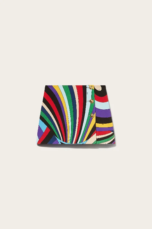 Iride-Print Mini Skirt lightweight skirt design