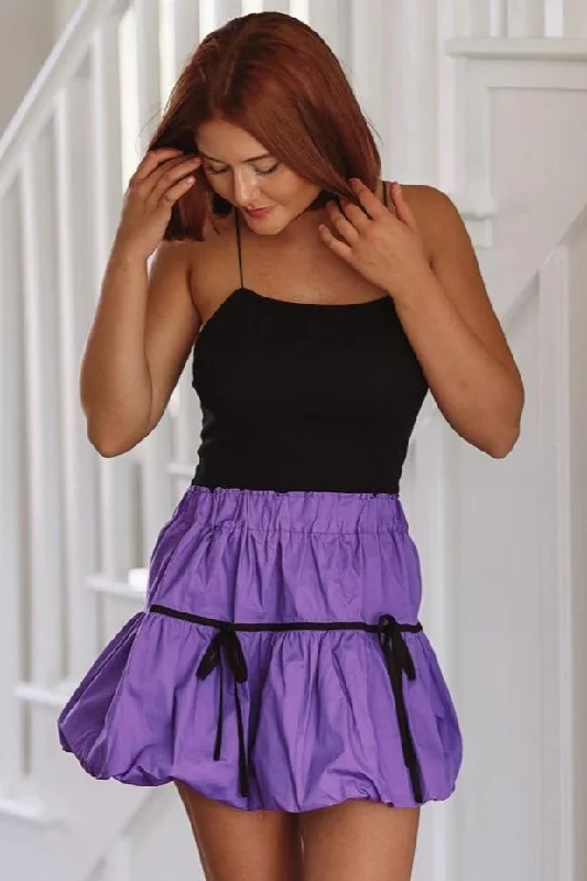 It's a New Day Skirt - Purple and Black velvet skirt glossy