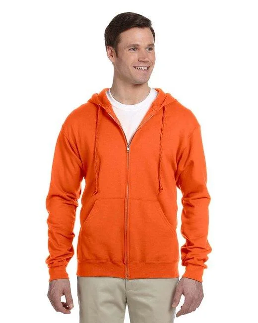 Jerzees Adult 8 oz. NuBlend  Fleece Full-Zip Hooded Sweatshirt 993 Hoodie with Ribbed Hem Stretchable Secure