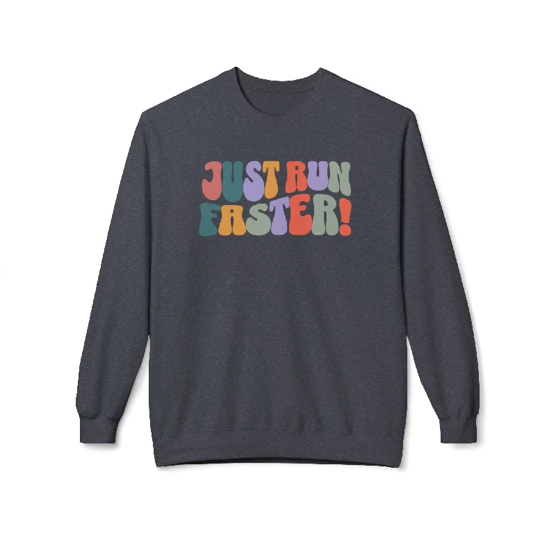 Just Run Faster - Rainbow Retro Sweatshirt - Unisex Hoodie with Belted Waist Structured Tailored