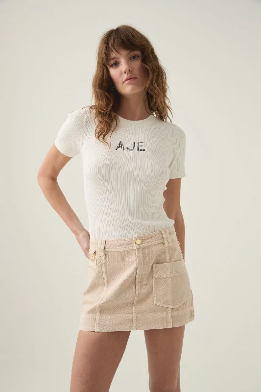 Kya Contrast Denim Micro Skirt patchwork skirt art