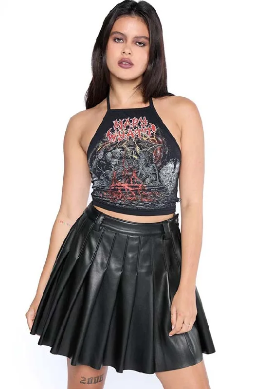 Lacie Faux Leather | PLEATED SKIRT velvet skirt sumptuous