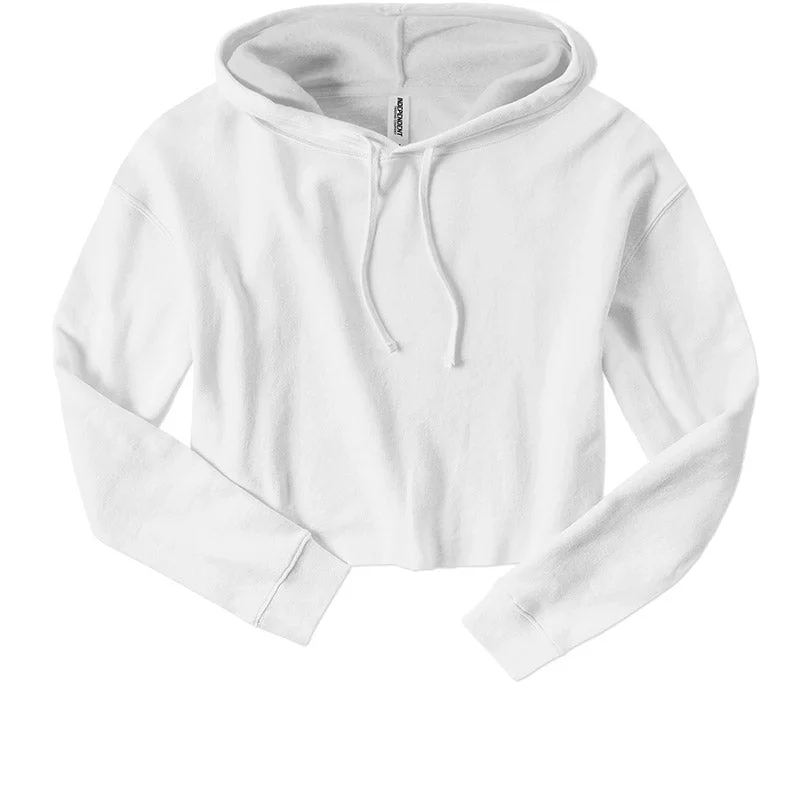 Ladies Cropped Hooded Sweatshirt Hoodie with Back Slit Movement Comfort