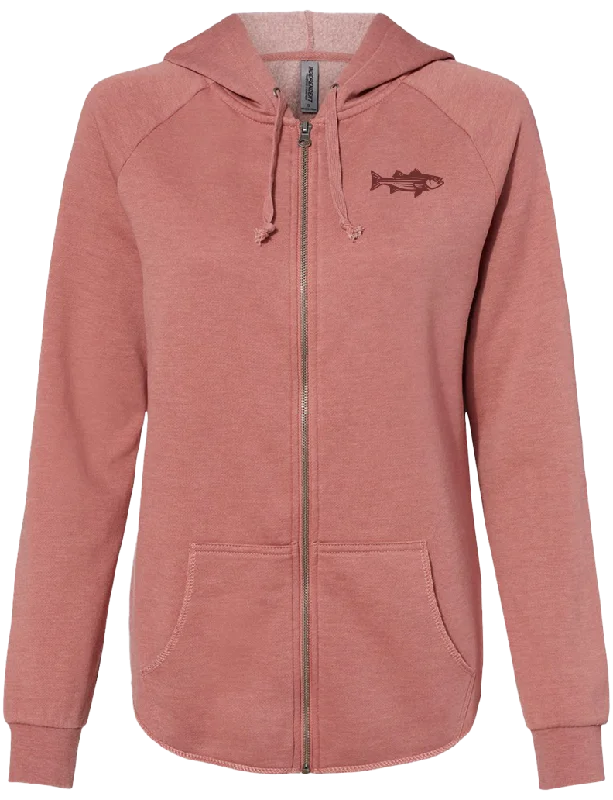 Ladies Full Zip Sweatshirt Hoodie with Half-Zip Sporty Casual