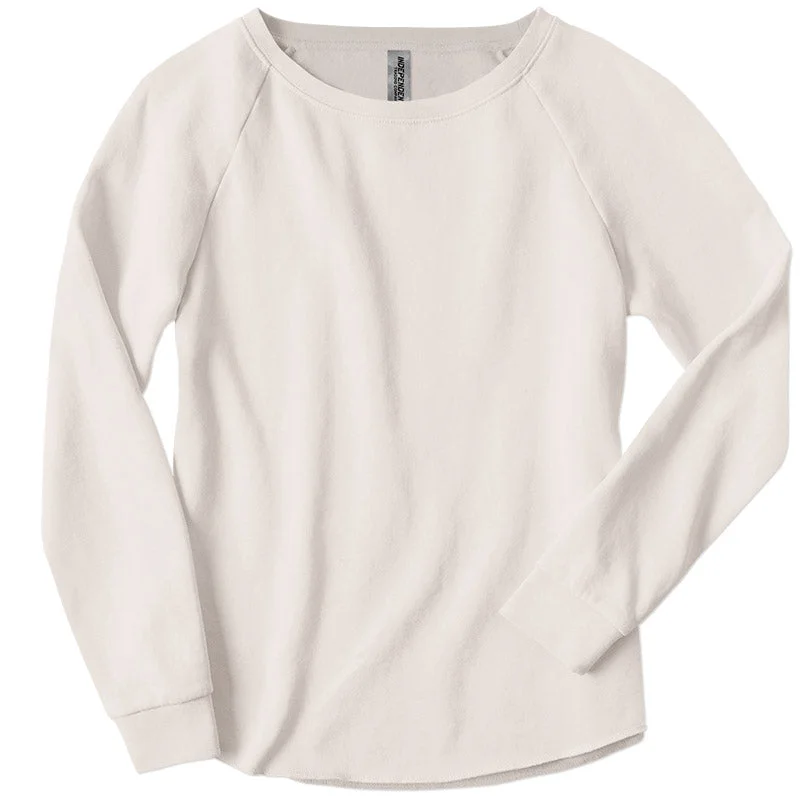Ladies Wave Wash Fleece Sweatshirt Hoodie with Hem Drawcord Adjustable Customizable