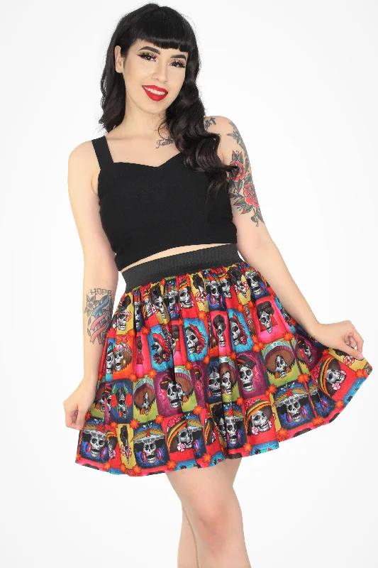 Day of the Dead Catrinas Elastic Skirt #LES flowy skirt hem