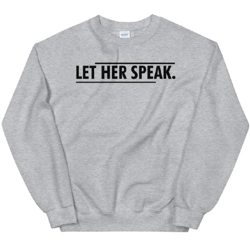 Let Her Speak -- Sweatshirt Hoodie with Puffed Sleeves Voluminous Trendy