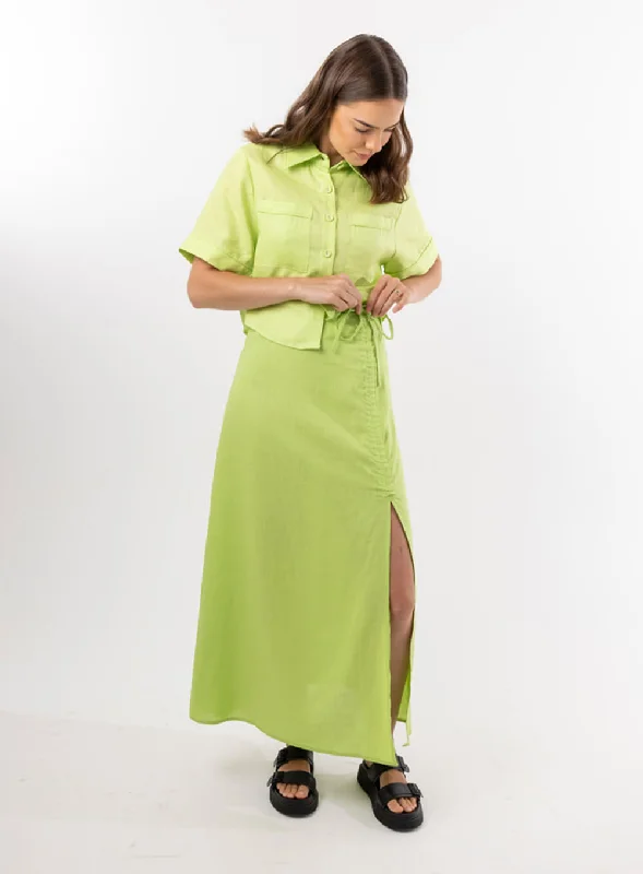 Lily Skirt-LIME corduroy skirt durable
